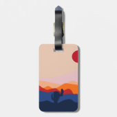 Cactus sunset design gepersonaliseerd bagagelabel (Achterkant verticaal)