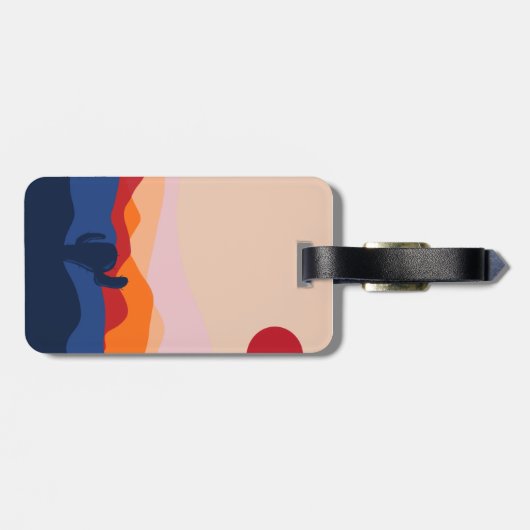 Cactus sunset design gepersonaliseerd bagagelabel (Achterkant horizontaal)
