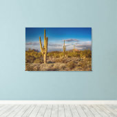 Cactus Sunset in Arizona Canvas Afdruk (Insitu (Houten vloer))