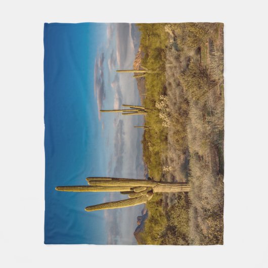 Cactus Sunset in Arizona Fleece Deken (Voorkant)