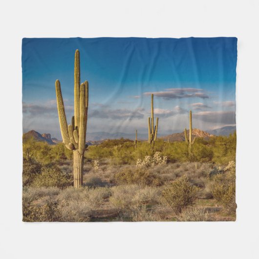 Cactus Sunset in Arizona Fleece Deken (Voorkant (Horizontaal))