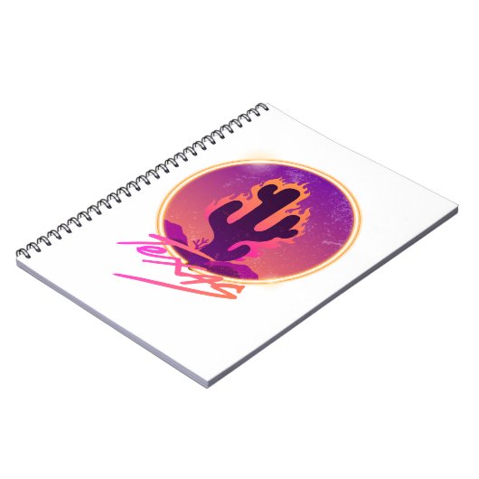 CACTUS SUNSET NEON  NOTITIEBOEK (Linkerzijde)