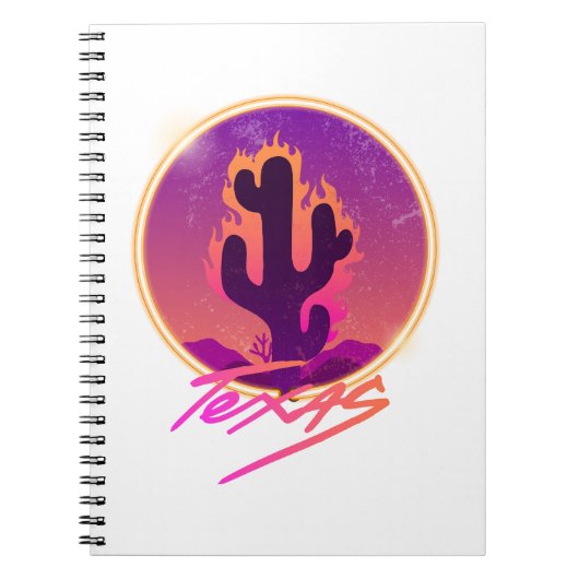 CACTUS SUNSET NEON  NOTITIEBOEK (Voorkant)