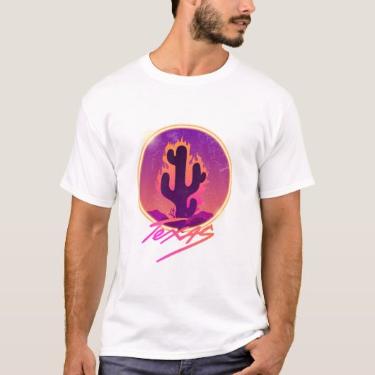 CACTUS SUNSET NEON  T-SHIRT (Voorkant)