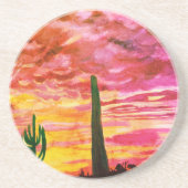 Cactus Sunset Onderzetter (Voorkant)