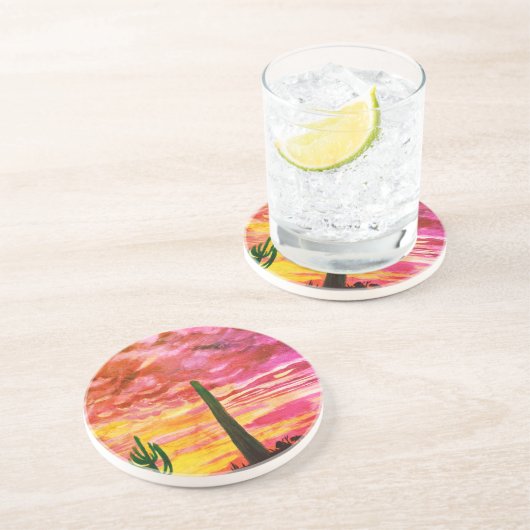 Cactus Sunset Onderzetter (Zijkant)