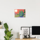 Cactus Sunset Poster (Thuiskantoor)