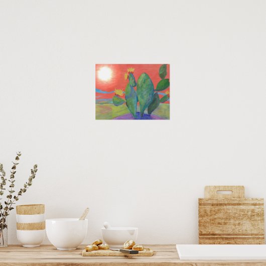Cactus Sunset Poster (Keuken)