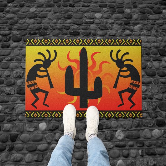 Cactus Sunset Woestijn Kokopelli Zuidwest Design Deurmat