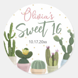 Cactus Sweet 16 Klassieke Ronde Sticker