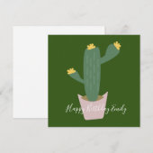 Cactus Taart Illustratie Verjaardag (Voorkant / Achterkant)