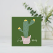 Cactus Taart Illustratie Verjaardag (Staand voorkant)
