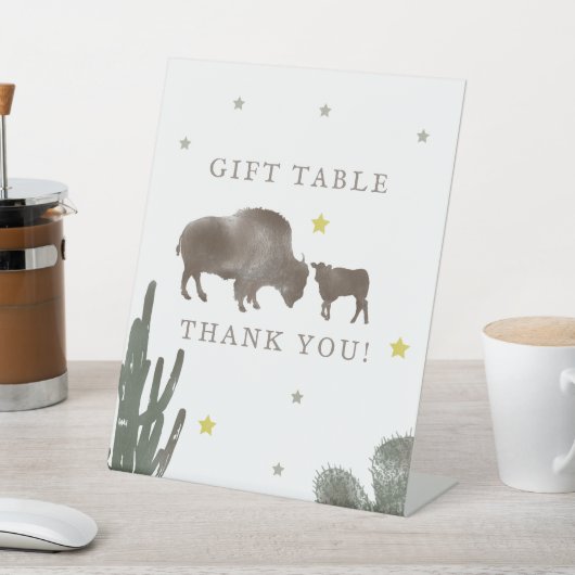 Cactus-tabel met buffelBaby shower Reclamebord Met Voetstuk (Insitu)