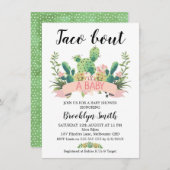 Cactus Taco 'bout A Baby shower Invitation Kaart (Voorkant / Achterkant)