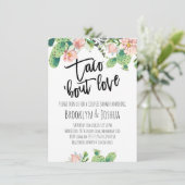 Cactus Taco 'bout Love Koppel Bruiloft Uitnodiging (Staand voorkant)