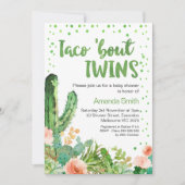 Cactus Taco 'Bout Twins Fiesta Baby shower Kaart (Voorkant)