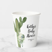 Cactus Taco Bout White Flower White Paper Cups Papieren Bekers (Achterkant)