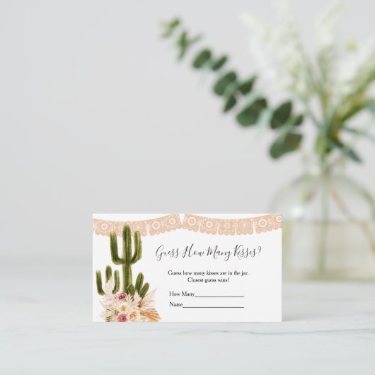 Cactus Taco over liefde hoeveel kussen spel Informatiekaartje (Staand voorkant)