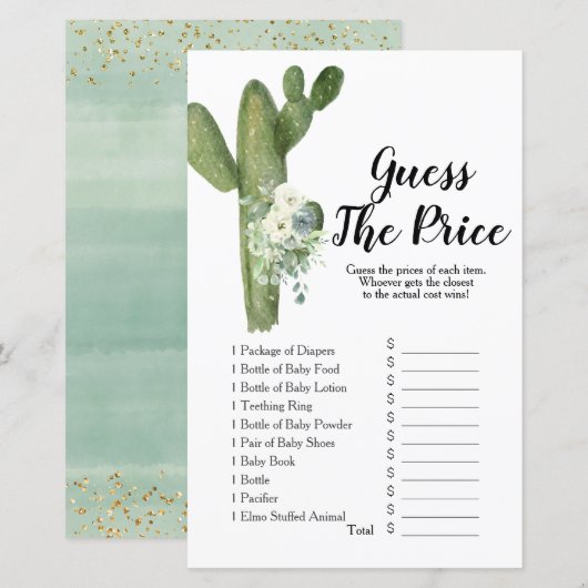 Cactus Taco over liefde Raad eens prijs spel (Voorkant / Achterkant)