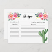 Cactus Taco over Love Bruiloft Borrel Recept kaart (Voorkant / Achterkant)