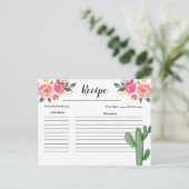 Cactus Taco over Love Bruiloft Feest Recept kaart (Staand voorkant)