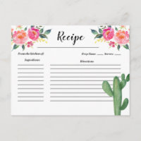 Cactus Taco over Love Bruiloft Feest Recept kaart