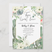 Cactus Taco over Love Couples Douche Uitnodiging (Voorkant)