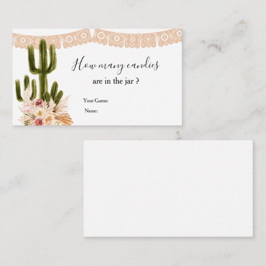 Cactus Taco over Love denk eens na hoeveel Snoepje Informatiekaartje (Voorkant / Achterkant)