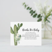 Cactus Taco over White Flowers Books voor baby Uitnodiging Briefkaart (Staand voorkant)