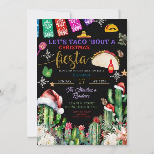 Cactus Taco voor een kerstfeest Kaart (Voorkant)