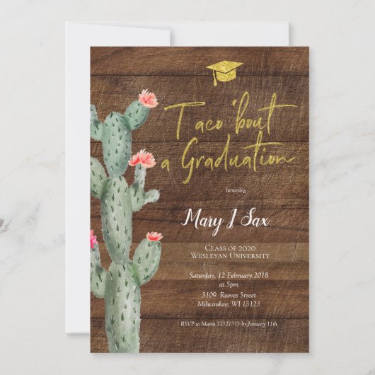 Cactus Taco's over een uitnodiging van de GraduPar (Voorkant)