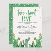 Cactus Taco's over Love Couples Shower Uitnodiging (Voorkant / Achterkant)