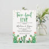 Cactus Taco's over Love Couples Shower Uitnodiging (Staand voorkant)
