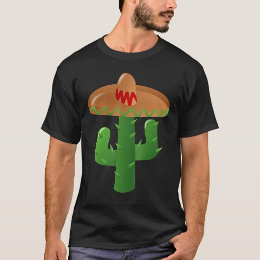 CACTUS TEE CACTUS MET EEN SOMBRERO WESTERSE CACTUS T-SHIRT (Voorkant)