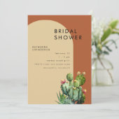 Cactus Terracotta Geometric Vrijgezellenfeest II Kaart (Staand voorkant)