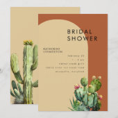 Cactus Terracotta Geometric Vrijgezellenfeest II Kaart (Voorkant / Achterkant)