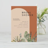 Cactus Terracotta Geometric Vrijgezellenfeest Kaart (Staand voorkant)