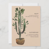 Cactus Terracotta Geometric Vrijgezellenfeest Kaart (Achterkant)