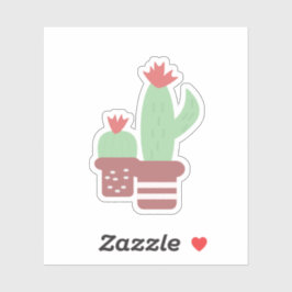 Cactus Terracotta Pots Shapes Floral Oerwoud Singl Sticker