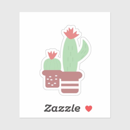 Cactus Terracotta Potten Bloemvormen Jungle Enkelv Sticker (Vel)