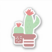 Cactus Terracotta Potten Bloemvormen Jungle Enkelv Sticker (Voorkant)