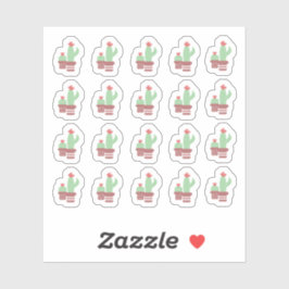 Cactus Terracotta Potten Vormen Bloem Jungle Sticker