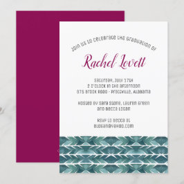 Cactus Texture Afstuderen Invitation Kaart