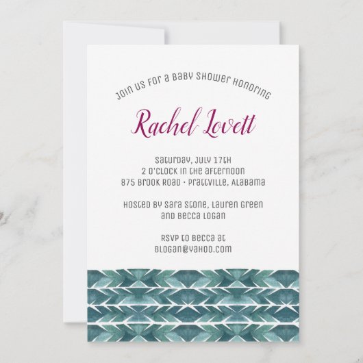 Cactus Texture Baby shower Invitation Kaart (Voorkant)