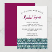 Cactus Texture Baby shower Invitation Kaart (Voorkant / Achterkant)