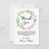 Cactus Thank You Kaarten Krans Fiesta Bruiloft (Voorkant)