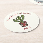 Cactus Thema Bruiloft Feest Persoonlijk   Ronde Kartonnen Onderzetter (Gebogen)