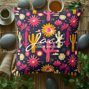 Cactus-thema Kussen met levendige kleuren