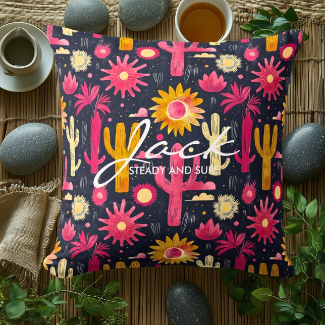 Cactus-thema Kussen met levendige kleuren (Creator heeft geüpload)