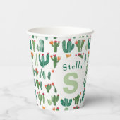 Cactus thema Southwest Charm Paper Cup Papieren Bekers (Achterkant)